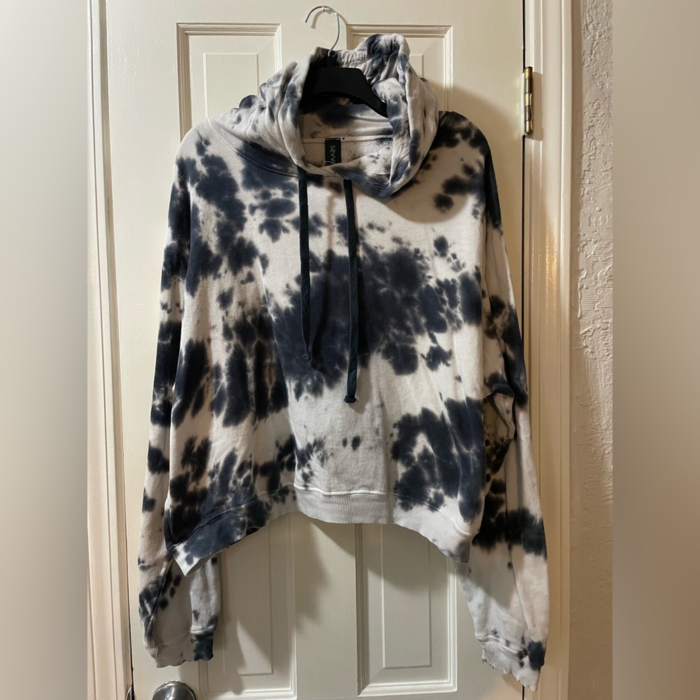 Savvi Kaylee Hoodie Sweatshirt Black & White Tie Dye XL EUC